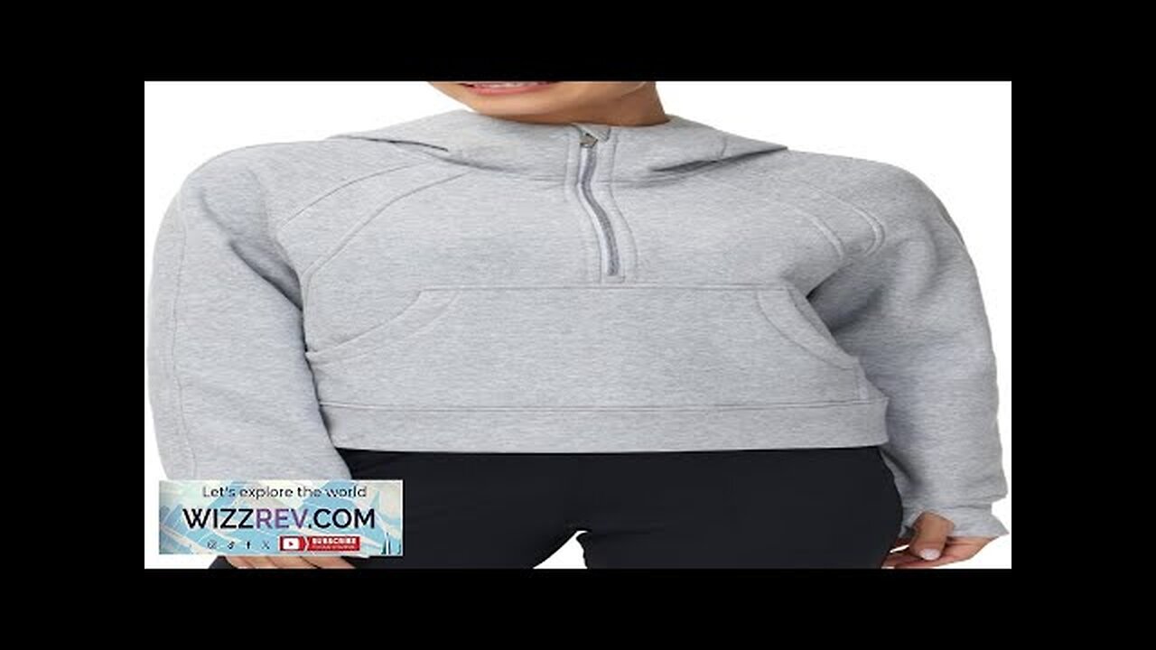 THE GYM PEOPLE Womens' Hoodies Half Zip Long Sleeve Fleece Crop Pullover Review