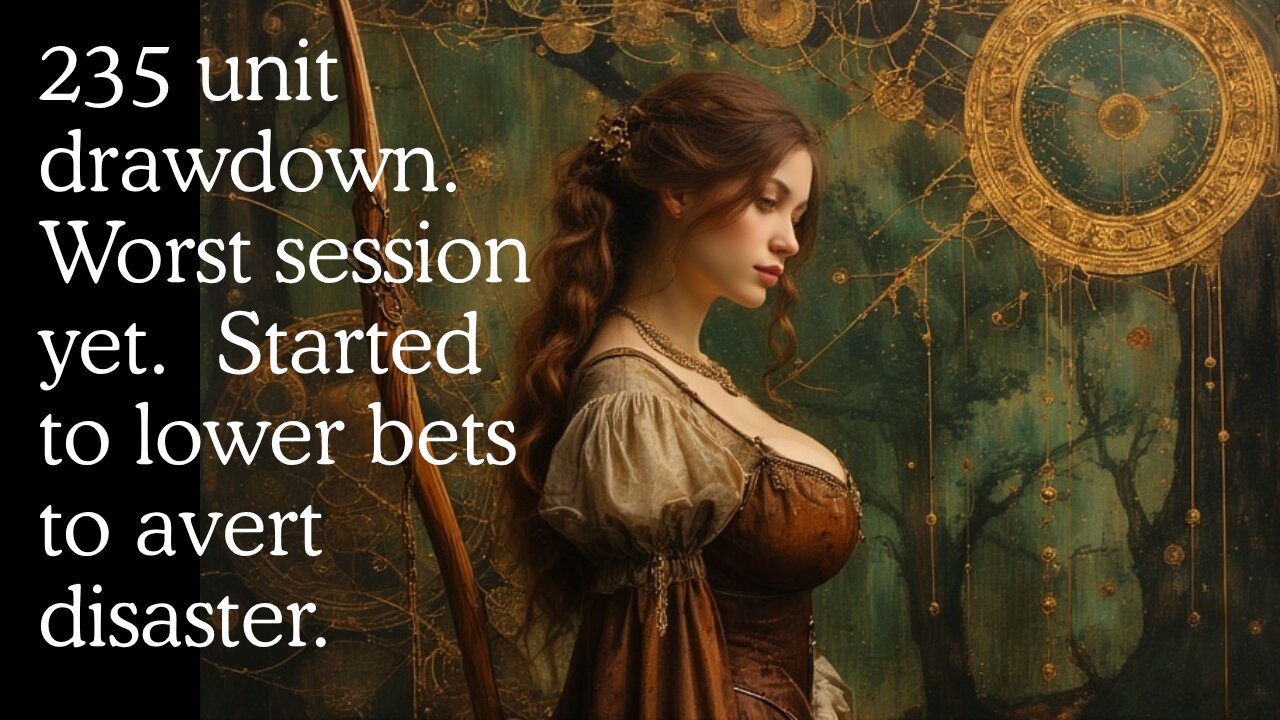 Baccarat - 27 units, 183 min., 50.3% HR, 235 unit drawdown, to level 19, MBE, Hollandish LCSD 4.1