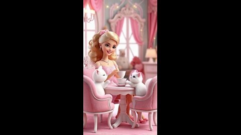 Barbie playing with cats 🐈