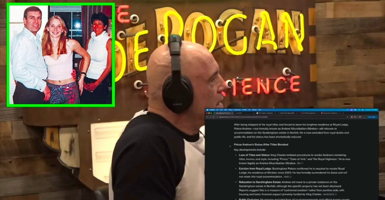 Joe Rogan can’t believe the house Prince Andrew gets to live in after being kicked out of the Royal Family
