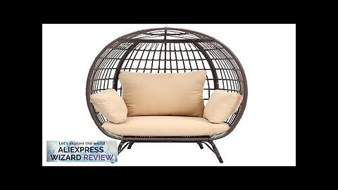 Egg Chair Outdoor Rattan Lounge Chair with Cushion Wicker for Patio Garden Review