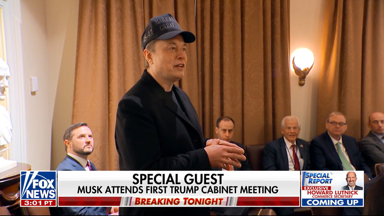 Elon Musk Attends First Cabinet Meeting As Trump's Latest Executive Order Targets Federal Spending