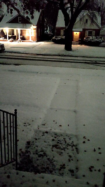 Snow, Dearborn, Michigan, 11/30/25 About 6:59 A.M.