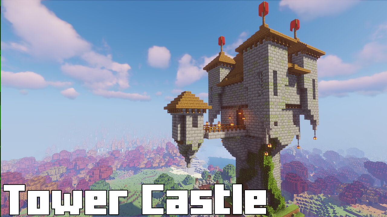 Minecraft Tower Castle Base - Skyward Stronghold Build