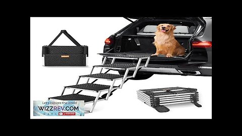 VEVOR Dog Stair for Cars 5-step Folding Dog Steps Aluminum Loads Review