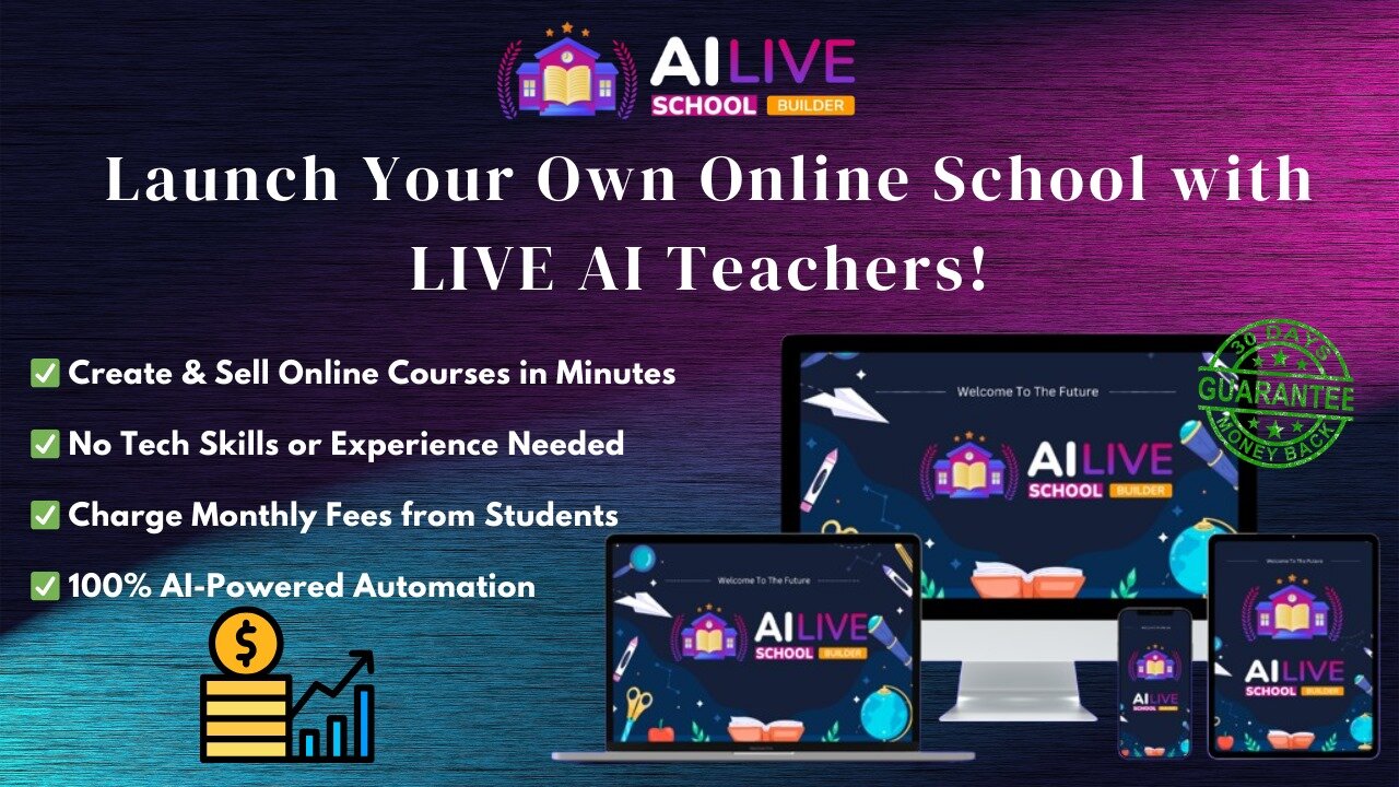 🚀 Launch Your Own Online School with LIVE AI Teachers!