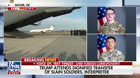 Trump, Iowa officials salute dignified transfer of slain soldiers and interpreter