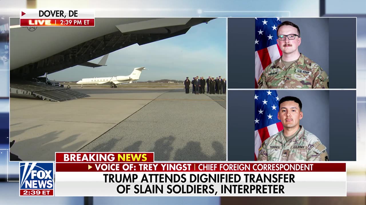 Trump, Iowa officials salute dignified transfer of slain soldiers and interpreter