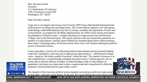 Senator Banks talks fraudulent 2020 census with Steve Bannon on War Room