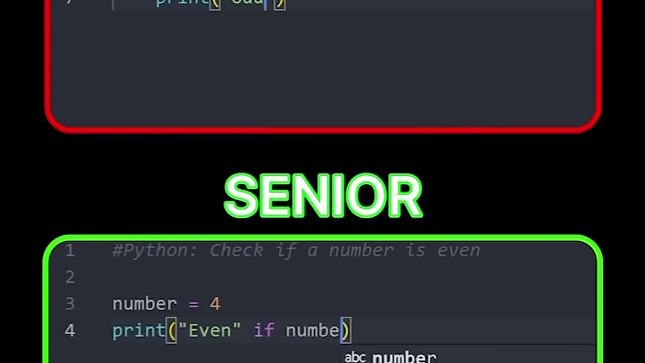 Junior vs senior python developer | #python #coding #programming #shorts @Codingknowledge-yt