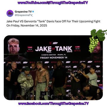 Jake Paul VS Gervonta "Tank" Davis Face Off For Their Upcoming Fight On Friday, November 14, 2025