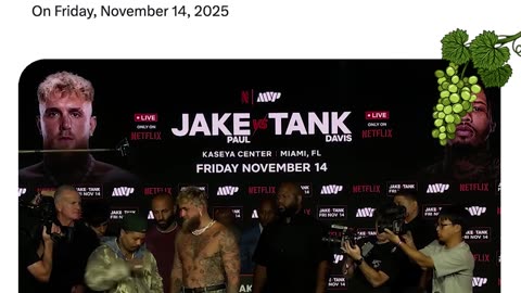 Jake Paul VS Gervonta "Tank" Davis Face Off For Their Upcoming Fight On Friday, November 14, 2025
