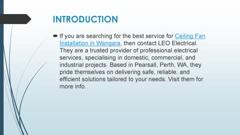 Best Ceiling Fan Installation in Wangara