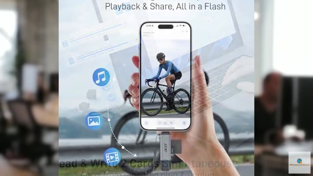 acer SD Card Reader USB C, Dual Slots USB 3.0 Type C to Micro SD Card Adapter, M