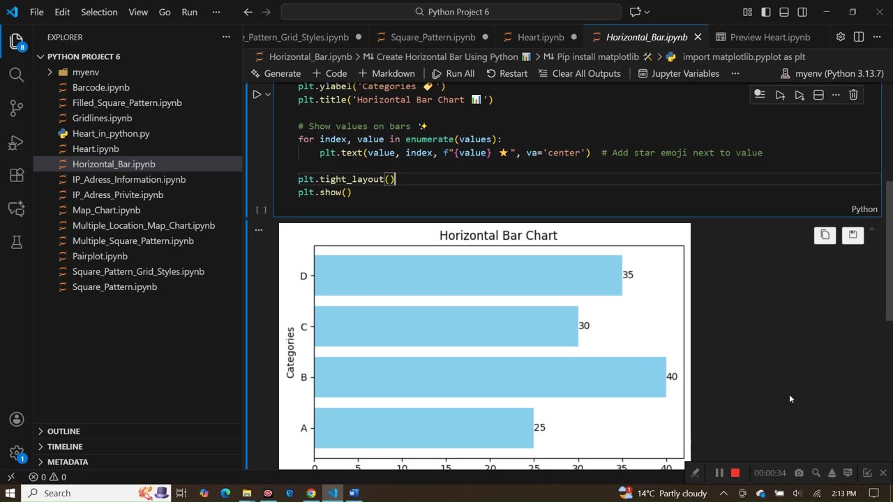 Create a Horizontal Bar Chart with Labels in Python | Matplotlib Tutorial