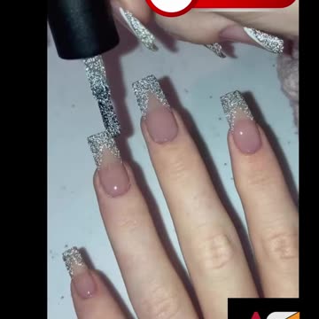 Pink with Silver touched Nail Art Design