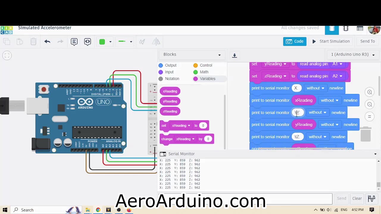 Finally I Could Use #Accelerometer in #Tinkercad With #Arduino #AeroArduino