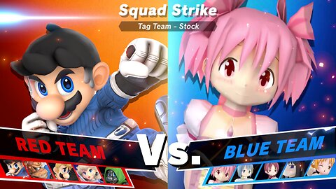 Team Fantastic Four Mario vs Team Madoka Magica SSBU Squad Strike Quickie