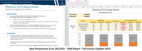 New Perspectives Excel 365/2021 | Module 2: SAM Project 1b | Villanova Technology Group