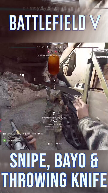 snipe, bayo then throwing knife