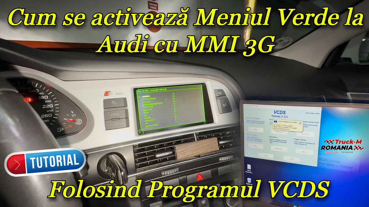 Cum se activează Meniul Verde la Audi cu MMI 3G folosind programul VCDS #audia6c6 #vcds #audiromania