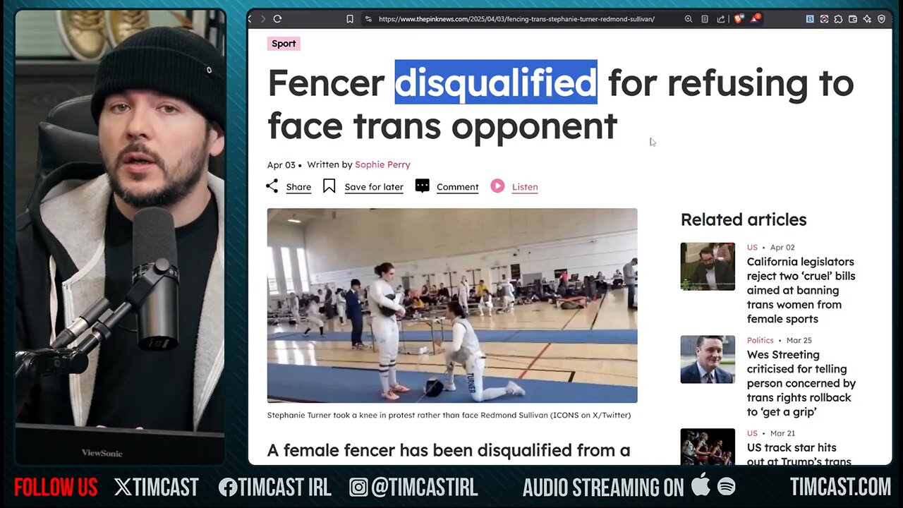 Woman DISQUALIFIED From Tournament For REFUSING To Compete Against MAN, USA Fencing Lets Man Compete