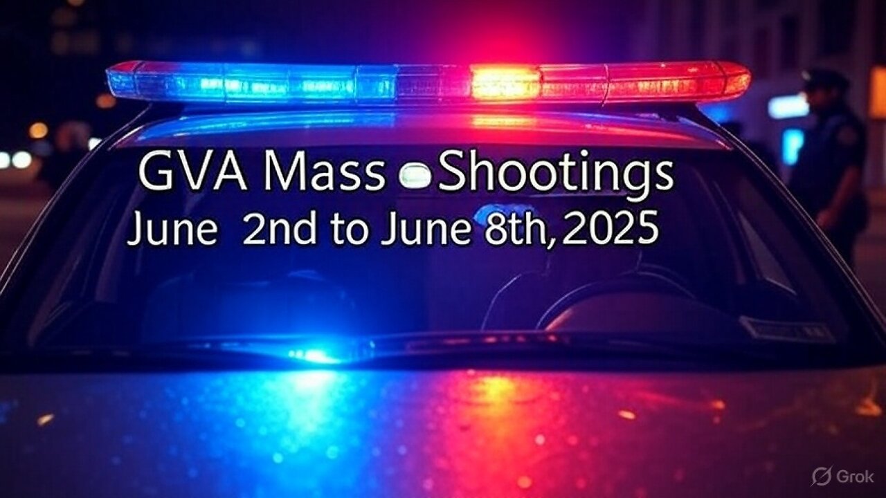 Mass Shootings according Gun Violence Archive for June 2nd to June 8th, 2025