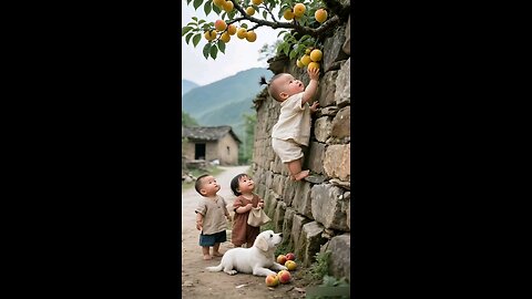 baby catching frui