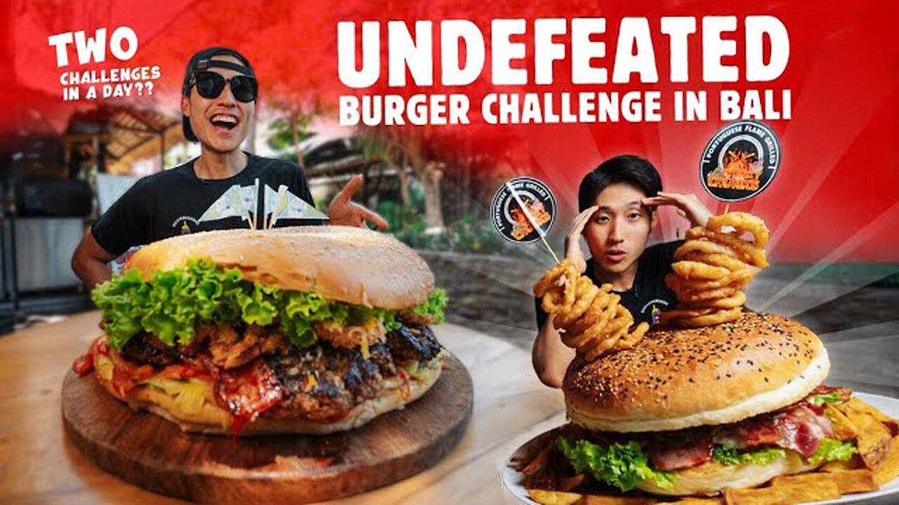 TWO MASSIVE BURGER CHALLENGES IN ONE DAY?! | UNDEFEATED BURGER CHALLENGE IN BALI Ft. Jimmy Judge!
