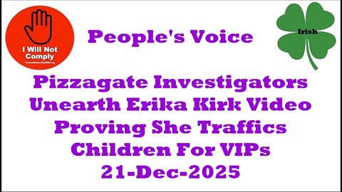 Pizzagate Investigators Unearth Erika Kirk Video Proving She Traffics Children For VIPs 21-Dec-2025