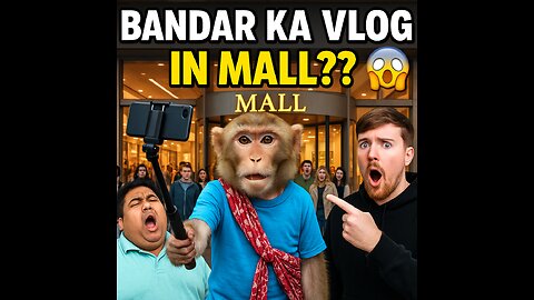 Mall Mein Bandar Ka Vlog 😂 | Public Ko Diya Shock | Funny Monkey Vlogging