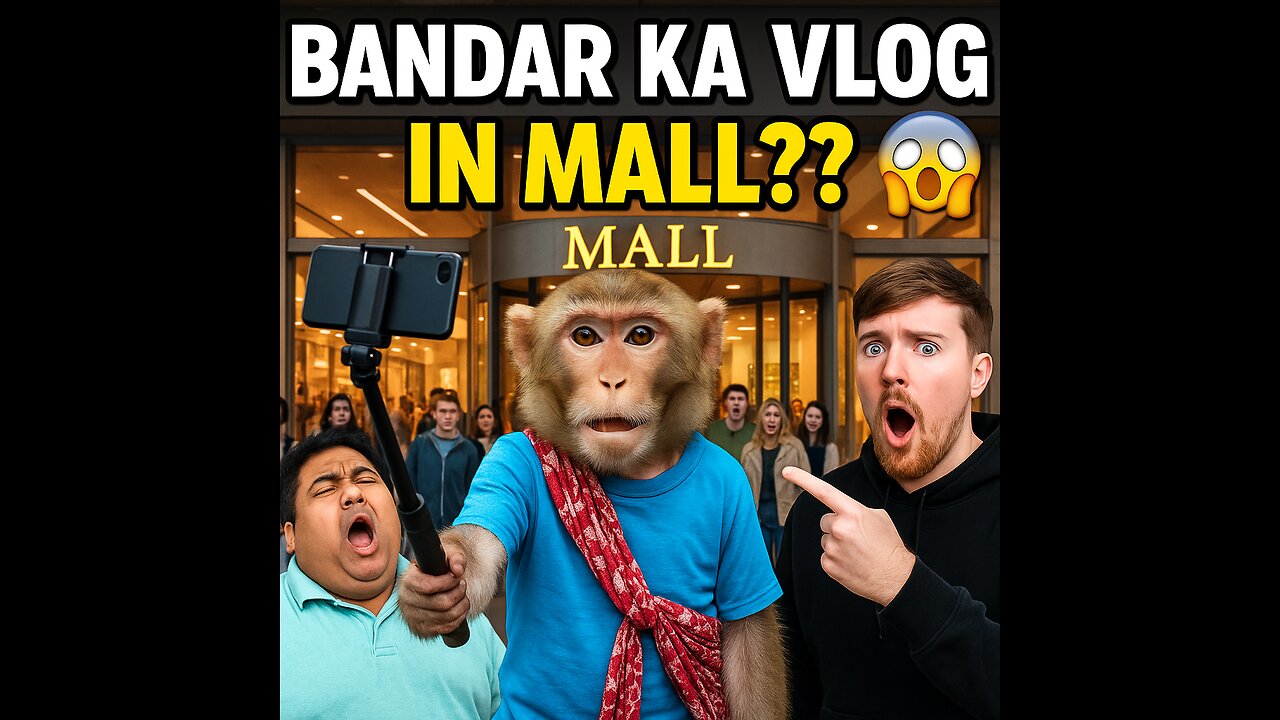 Mall Mein Bandar Ka Vlog 😂 | Public Ko Diya Shock | Funny Monkey Vlogging