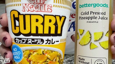 (06/16/2025) TASTE TESTING CURRY NOODLE AND PRESSED PINEAPPLE JUICE