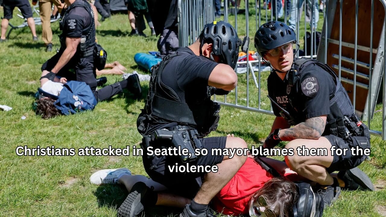 Socialists attack a Christian rally in Seattle, but mayor blames violence on the Christians