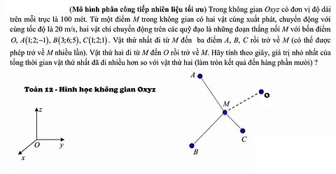 Toán 12: (Mô hình phân công tiếp nhiên liệu tối ưu) Trong không gian (Oxyz) có đơn vị độ dài trên