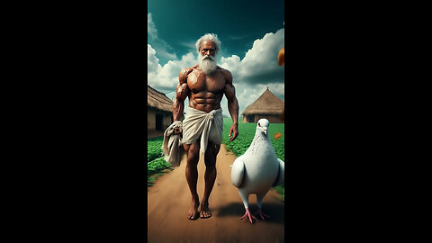 "The Pigeon's Gift: A Farmer's Cool Relief"
