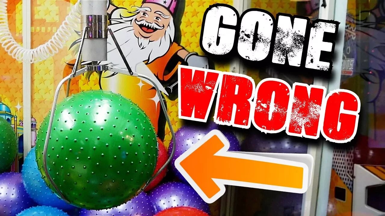 WON FROM THE BIGGEST CLAW MACHINE EVER! (GONE WRONG)