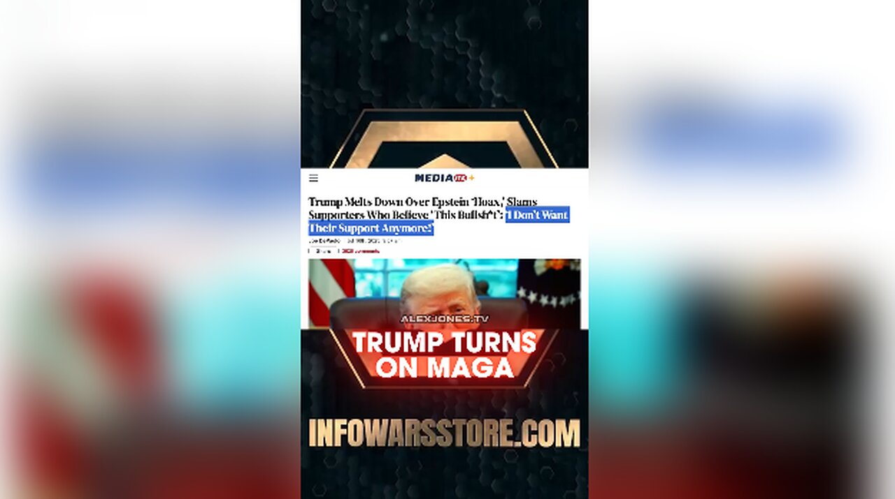 Alex Jones: Trump Wants Anyone Questioning Epstein Files To Stop Supporting Him - 7/16/25