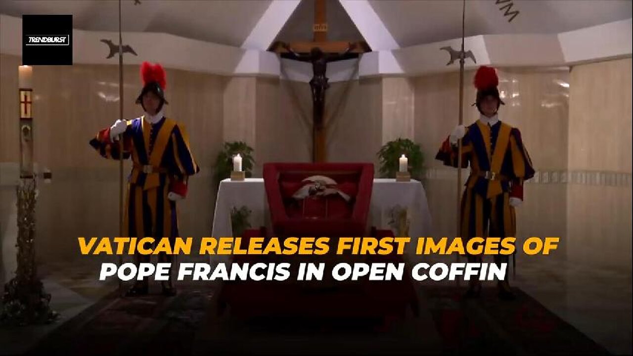 Vatican releases first visuals of Pope Francis in repose, dressed in red liturgical vestments