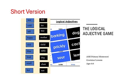 The Logical Adjective #Montessori (Short Version)