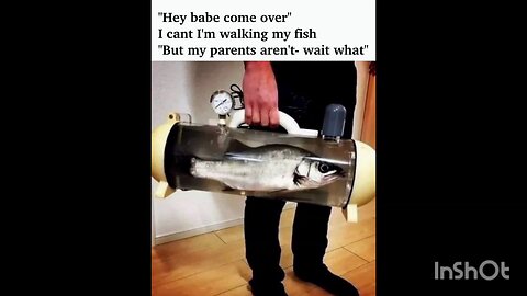 Hey babe come over" I cant I'm walking my fish "