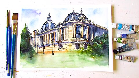 Sketching Paris in Ink & Watercolor| Drawing the Petit Palais with a Dip Pen