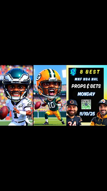 8 BEST Monday Night Football Picks Week 10 Eagles vs Packers | NBA Picks | NHL PICKS | 11/10/2025
