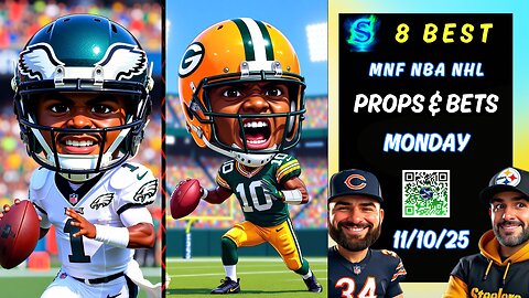 8 BEST Monday Night Football Picks Week 10 Eagles vs Packers | NBA Picks | NHL PICKS | 11/10/2025