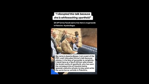 South Africa - DA MP Emma Powell claims that there is no GENOCIDE in PALESTINE