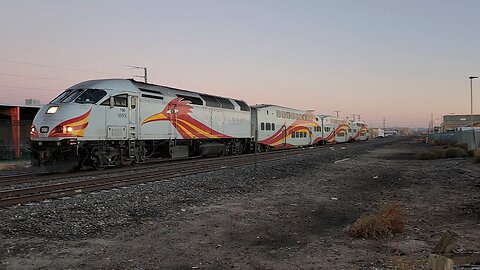 7 AM New Mexico Rail Runners (2 trains) in Downtown Albuquerque 1/15/2026