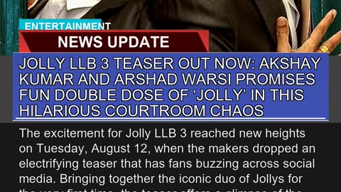 Jolly Llb Teaser Out Now Akshay Kumar and Arsha