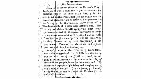 Charleston Mercury, October 21, 1859 Implications of Harper's Ferry