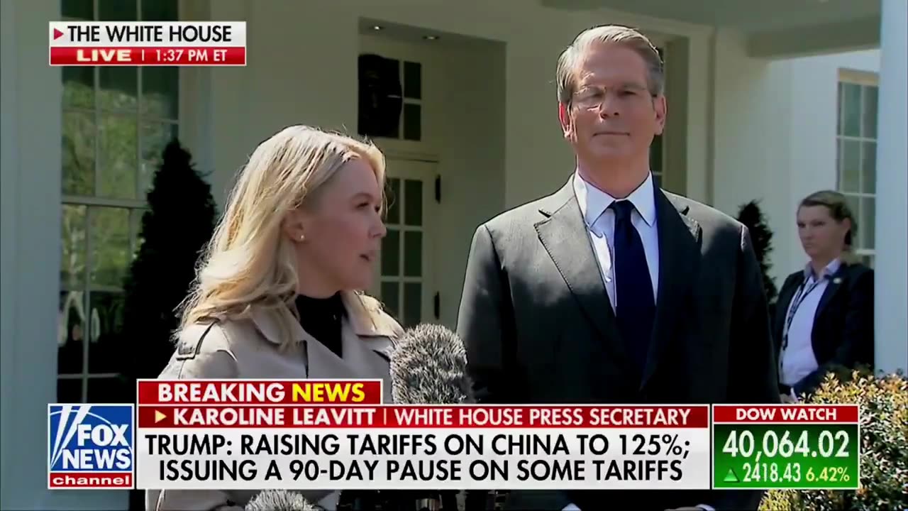 Trump, Karoline Leavit, Scott Bessent Discuss Latest Tariff on China, 90-day Pause On Others