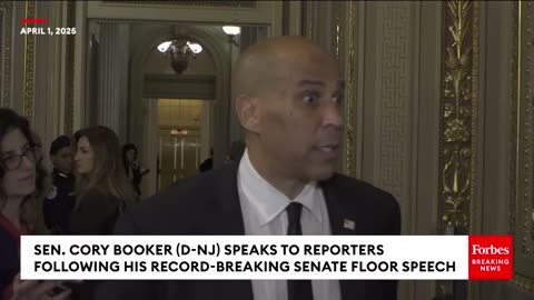 FULL GAGGLE: Cory Booker Speaks To Reporters After Record-Breaking Senate Floor Speech